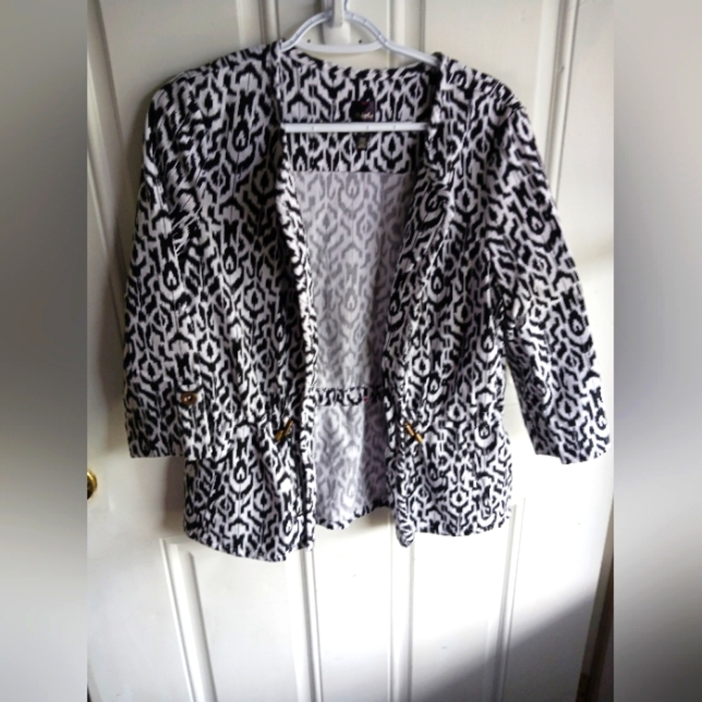 Ladies black/white Rafaella jacket, size 12